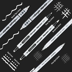 PANDAFLY White Ink Pens Set, 0.5mm Fine Point 1 Count (Pack of 6),