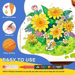 288 Colors Acrylic Paint Markers, Soft Brush Tip Pens and Markers, Acrylic Pa…