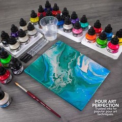 Daler Rowney FW Acrylic Ink Bottle 6-Color Primary Set with Empty Marker