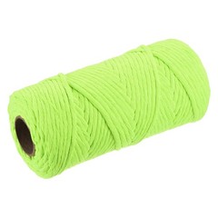 Cotton Rope Twisted Single Strand Cord, Fluorescent Green 100M/109 Yard 4mm Dia