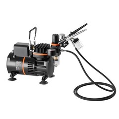 VEVOR Airbrush Kit Air Brush Kit 1/6 HP Air Compressor 3 Airbrushes 3 Tips 2 Fan