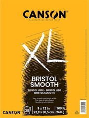 Canson XL Series Bristol Paper, Smooth, Foldover Pad, 9×12, Yellow, White