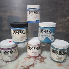 Golden Acrylics Fine Art Paint Multicolor Assorted Jars & Tubes Lot