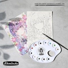 Schmincke Horadam Yuko Suzuki Select Dot Palette Set w/ Brush Limited Japan New