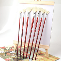 Fan Brush for Painting, 7 Pieces Fan Brush Set with Hog Bristle Natural Hair and