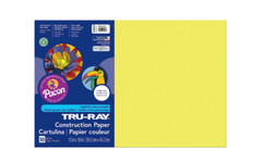 NEW Tru-Ray Construction Paper, 12″ x 18″, 50% Recycled, Lively Lemon, 50 Pack