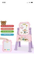 Adjustable Double-Sided Art Easel for Kids with Painting Accessories – Pink