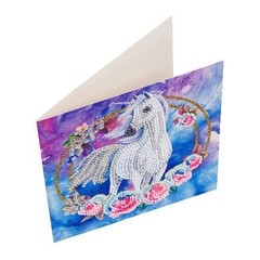 CraftBuddyUS CCK-A85:” Unicorn Garland” Crystal Art Card 18 x 18cm