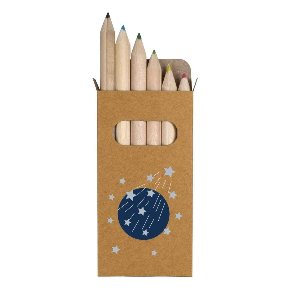 6 x ‘A Shooting Star’ Short 85mm Pencils / Coloured Pencil Set (PE00084624)