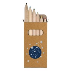 6 x ‘A Shooting Star’ Short 85mm Pencils / Coloured Pencil Set (PE00084624)