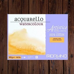 Fabriano Artistico 140 lb. Cold Press 20 Sheet Block 9×12″ – Extra White ART