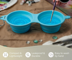 Silver Brush Limited 9056 Double 700ml Collapsible Water Bowl with Closure