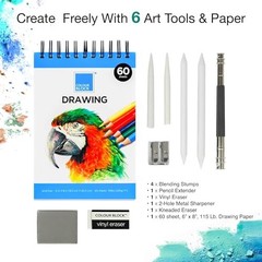 Drawing Travel Art Set – 60 sheets 6 x 8 Inches Drawing Pad,16 wood Colored