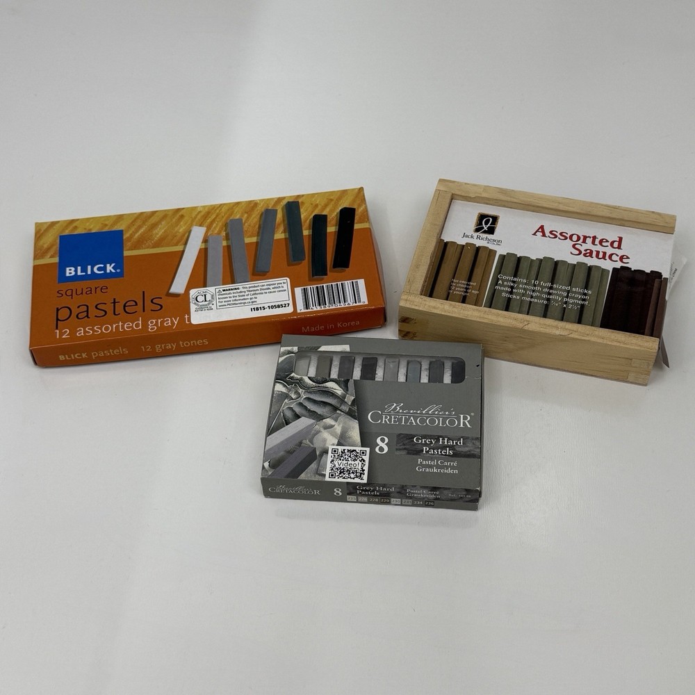 Jack Richeson Assorted Sauce Charcoals With Cretacolor Grey Colors Pastels NMore