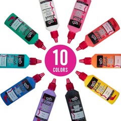Tulip Puff Paint Kits Rainbow Color Collection, 1.25 Fl Oz (Pack of 10)