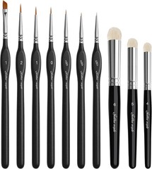 Golden Maple Miniature Paint Brushes Drybrush-10Pcs Micro Detail Paint Brush Set