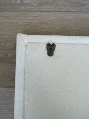 TEEN Restoration Hardware Classic Tack Linen Memory Board With Brass Nailheads