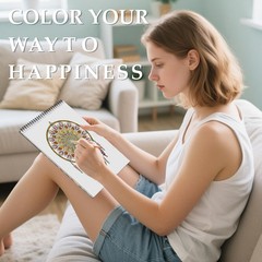 Mandala Coloring Book for Women Relaxation, 50 Patterns Spiral Bound Mindfuln…