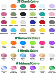 Airbrush Paint – 42 Colors with 4.05 Fl Oz Thinner, Iridescent, Neon and Metalli