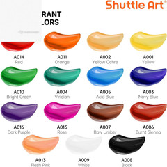 15 Colors Acrylic Paint Set 12ml Tubes Rich Pigment Artist Craft Canvas Wood Cla