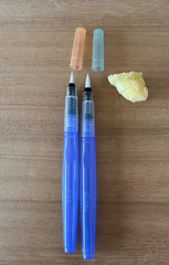 HOLBEIN Water Brush Pen Twin Set Medium Large Round Brush w/Sponge Japan