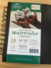 NEW Indigo Watercolor WiroPad 24 Sheets 6X12 inches 140LB 300GSM 100% Cotton