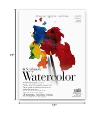 Strathmore 200 Series Watercolor Paper, Tape Bound Pad, 11×15 11×15, White