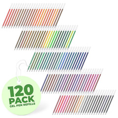 120 Pcs Glitter Gel Pen Refills for Adult Coloring – Colored Gel Pens Refills, 0