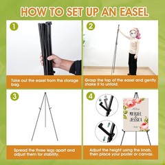 AROIC 63 Easel Stand for Display 20 Pack Portable Metal