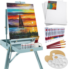 Art Easel for Painting, Portable Wooden Adjustable Artist Tripod with Sketch Box