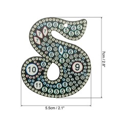 Diamond Art Keychains, 1 PCS Diamond Art Painting Letters Keychains, S