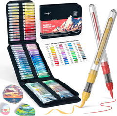 48 Colors Acrylic Paint Markers with Canvas Bag, Water-Based No-Bleed Paint Pens