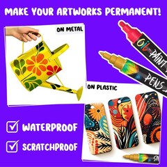 Oil Paint Pens – Dual Tip Markers for Metal, Fabric, Glass, Wood, Plastic, Ce…