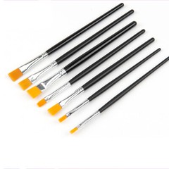 Artists Brush Flat Paint Brushes Nylon Hair Making Art Oil Watercolour 4 – 14mm