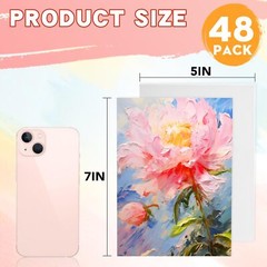 48 Pack 5×7 Inch Mini Canvas Boards for Oil Painting Watercolor Acrylic Paint