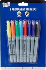Pack Of 8 Coloured Permanent Markers 8 count (Pack of 1)