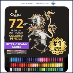 Professional Quality Colored Pencils Set for Sketching, 72 Soft Core Colors