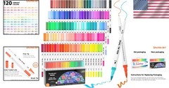 Fineliner & Brush Dual Tip Marker Set – 120 Colors