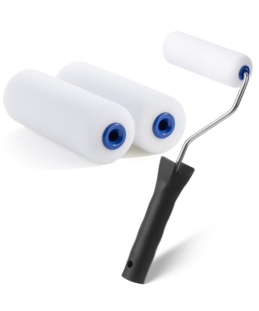 Bates- Paint Roller 4 Inch Frame with 2 4 inches, Black & White