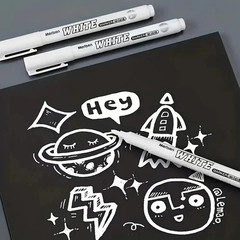 3 pcs White Waterproof Permanent Paint Marker Pens for Metal Wood Fabric