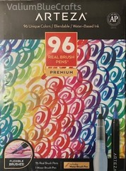 Arteza Real Brush Pens, 96 Paint Markers with Flexible Brush Tips, Professional
