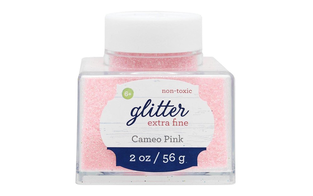 Sulyn Extra Fine Cameo Pink Glitter Stacker Jar, 2 Ounces, Non-Toxic, Stackable