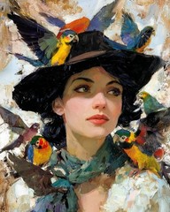 Paint by Numbers for Adults Beginner, Woman and Hummingbird Adult Paint by Numb