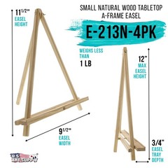 4 Pack 12″ Wood Display Stand A-Frame Artist Easel Tripod Tabletop Canvas Holder