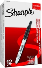 Quick-Drying Ultra Fine Point Black Permanent Markers – 12 Retractable Art Tools