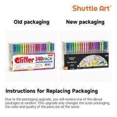 Shuttle Art 240 Pack Glitter Gel Pens, 240 Piece Set, 240 Colors