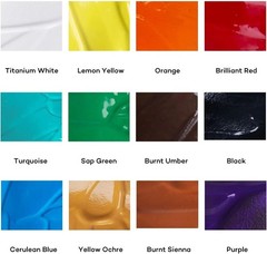 Acrylic Paint 12pk – 500ml Each, Fast-Drying, Semi-Matte, Artist Quality