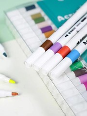 12–60 Color Acrylic Marker Set – Soft Tip Pens for Kids, Fabric, Stone & More