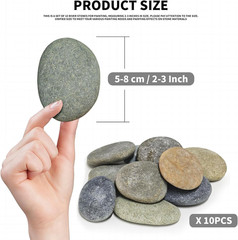 Flat River Stones for Painting – 10 Pack, 2-3 Inch Natural Craft Rocks