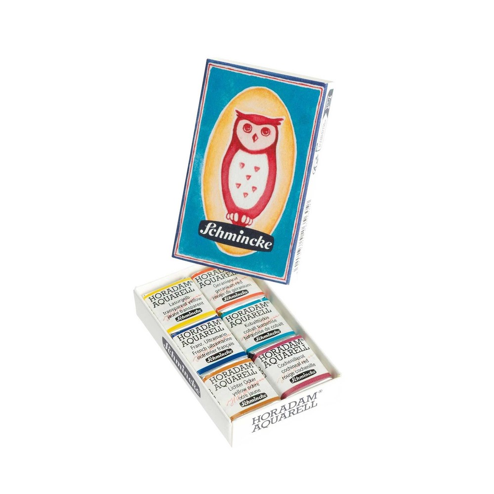 Schmincke Horadam Aquarell Watercolours Matchbox Set 6 x 1/2 Pans